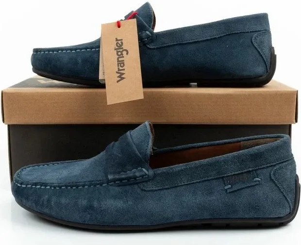 Këpucë meshkuj Wrangler Maifield Suede, navy blue - 10