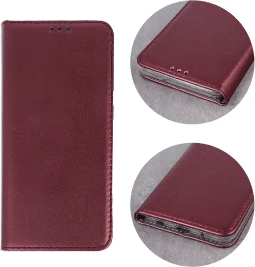 Mbështjellës flip HAVANA Premium për Realme 10 4G, PU lëkurë, me magnet, me stand, e kuqe burgundy - 4