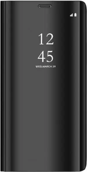 Mbështjellës ONASI Clear View për Xiaomi Redmi Note 9, flip, dritare njoftimesh, stand, i zi