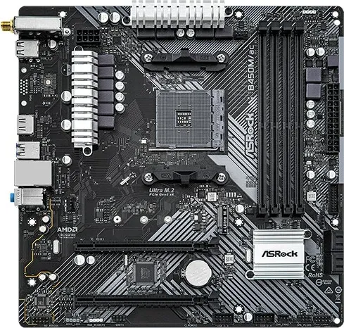 Pllakë amë Asrock B450M/AC R2.0, Socket AM4, micro ATX - 3