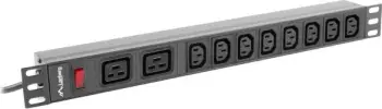 Shiriti i Fuqisë Lanberg PDU Rack (1U, 16A, 2xC19, 8xC13)