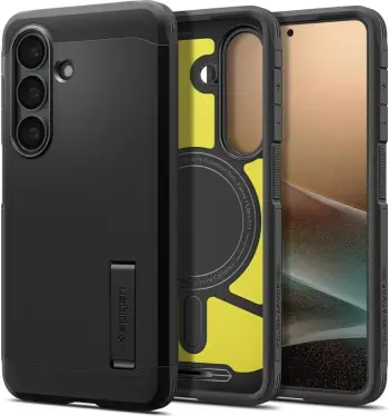 Mbështjellës Spigen Tough Armor MPN 24692 për Samsung Galaxy S26 5G, me stand, rezistent ndaj goditjeve, i zi