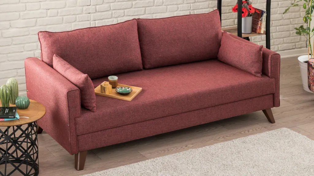 Divan treshe Atelier del Sofa, Bella, ngjyrë e kuqe klaret - 3