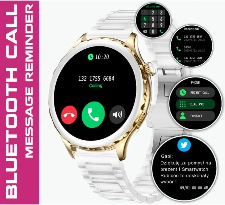 Smartwatch për femra Rubicon, rozë - 9