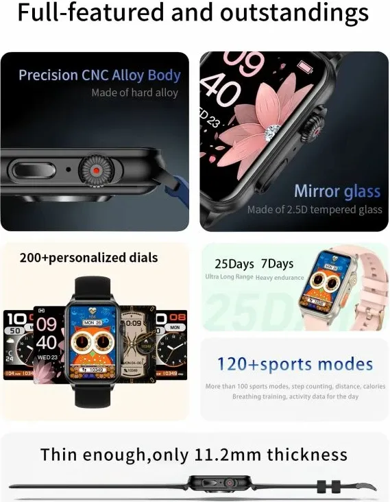 Smartwatch Rubicon SMARUB220, ekran me prekje, Bluetooth, blu e errët - 9