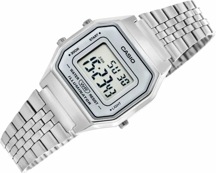 Orë dore digjitale për femra CASIO, argjend - 3