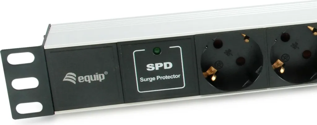 PDU Equip 333315, 1U, 7 prizë, 2 USB, alumini, zi/argjendtë - 4