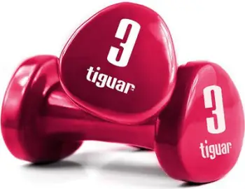 Pesha për duar Tiguar Vinyl, 3 kg, 2 copë, të kuqe