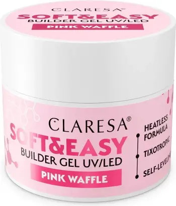 Xhel ndërtues për thonj Claresa Soft&Easy Builder Gel Pink Waffle për femra, 12g