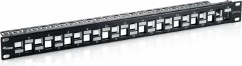 Patch panel EQUIP 24-port Cat6a, 1U, i zi, për rack