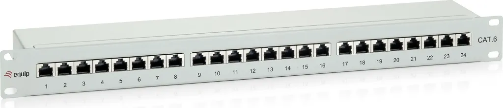 Patch panel Equip 24 porte Cat6, 1U, rackmount, ngjyrë gri - 1