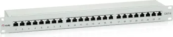 Patch panel Equip 24 porte Cat6, 1U, rackmount, ngjyrë gri