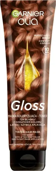 Maskë ngjyruese për flokë Garnier Olia Gloss Coloring Mask për femra kafe bakri 150ml