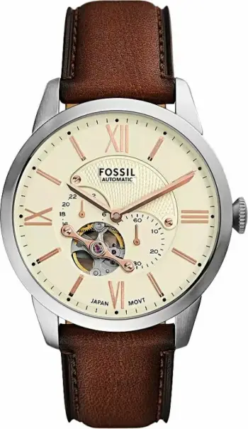 Orë dore për meshkuj Fossil, kafe