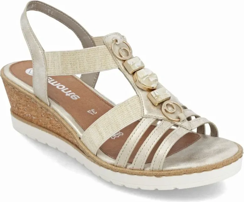 Sandale platforme femra Remonte R6264-91, të arta - 4
