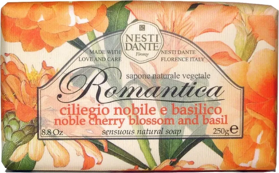 Sapun trupit Nesti Dante Romantica Cherry Blossom & Basil 250g - 1