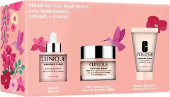 Set hidratues për femra Clinique Moisture Surge Head-To-Toe Hydrators, 50ml + 30ml + 30ml