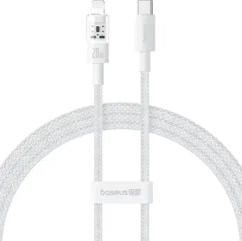 Kabllo Baseus Gem USB-C në iP për mbushje të shpejtë, 1 m, 20 W, Bardhë