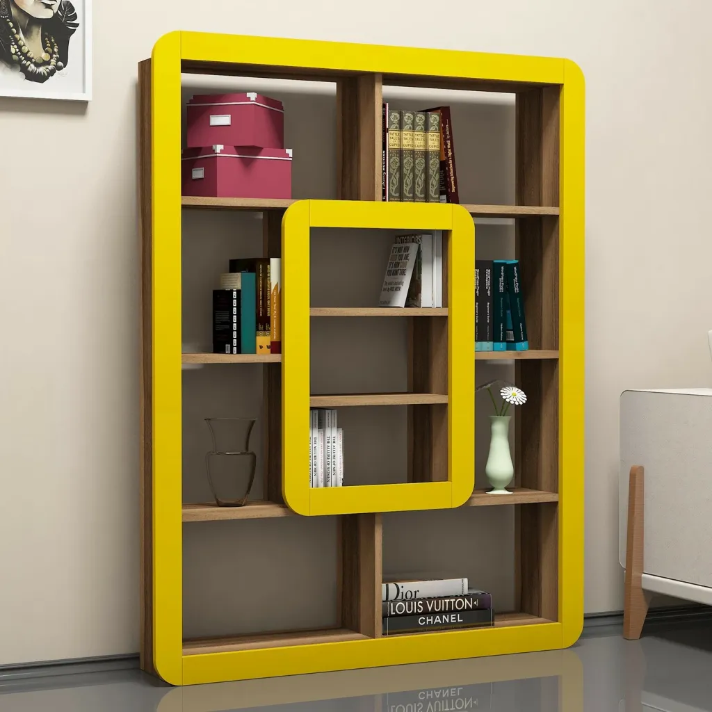 Raft librash Hanah Home, orkide, ngjyrë arre dhe e verdhë - 1