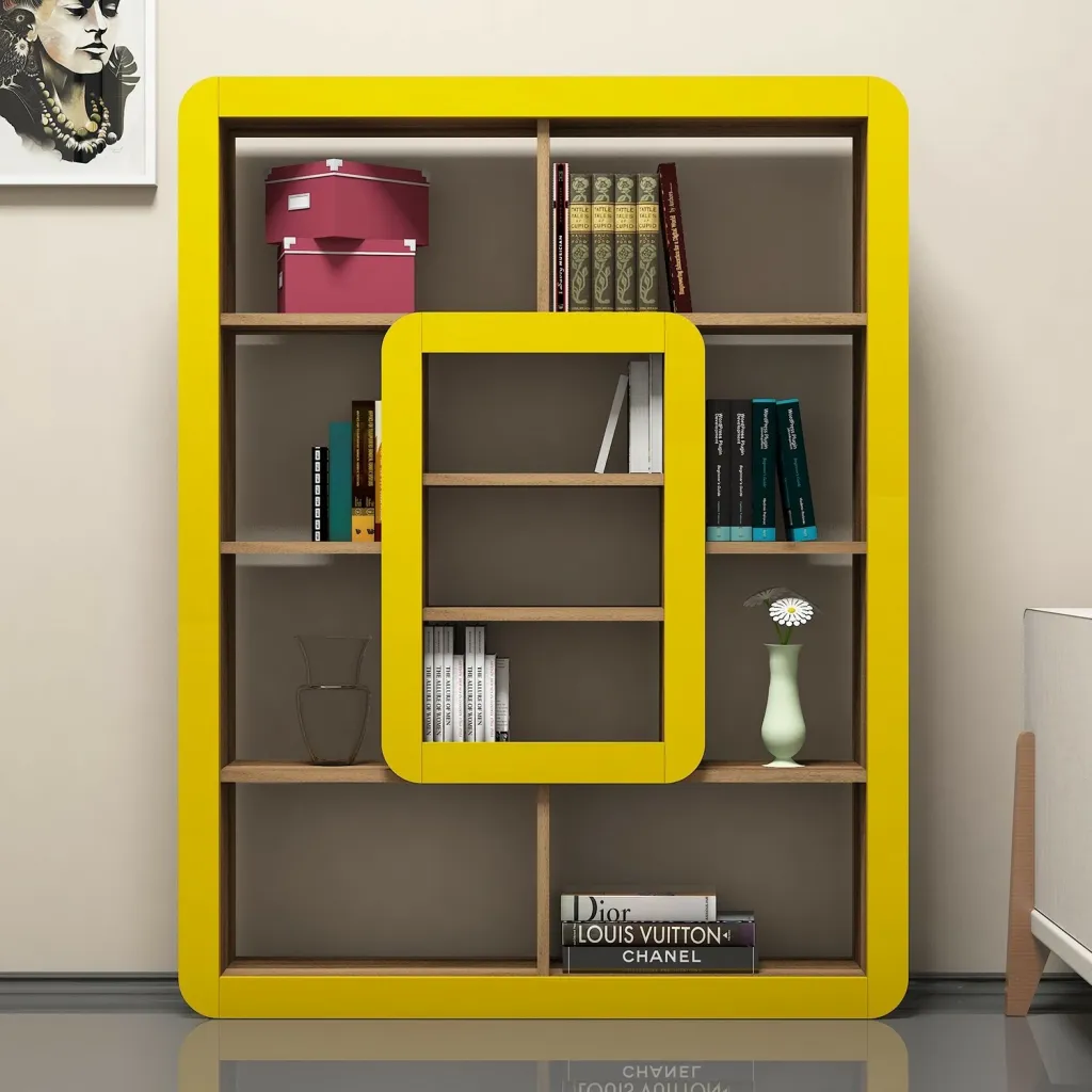 Raft librash Hanah Home, orkide, ngjyrë arre dhe e verdhë - 2