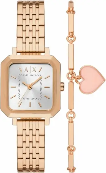 Orë dore set për femra Armani Exchange, rozë gold