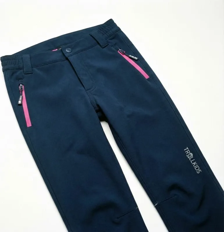 Pantallona softshell për fëmijë Trollkids, blu e errët - 3