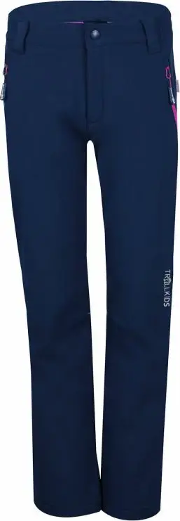 Pantallona softshell për fëmijë Trollkids, blu e errët