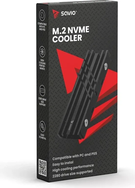 Ftohës për M.2 NVME 2280 SAVIO AK-60, i Zi - 22