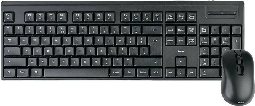 Set tastierë dhe maus Hama CK-100/WKM-100, wireless, e zezë - 1