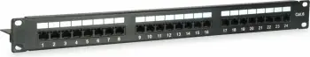 Patch panel EQUIP 135425, 24 porta RJ-45, 1U, rack mounting, e zezë