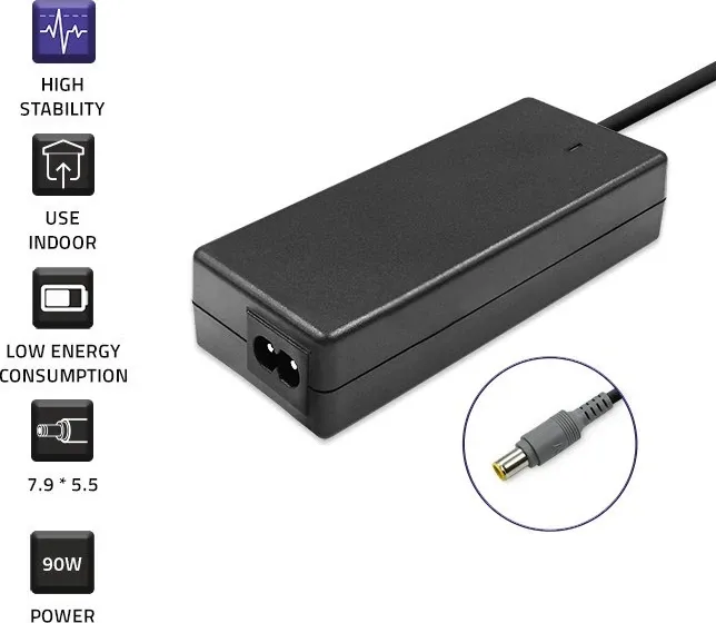Adaptor i Fuqisë Qoltec 50093, 90 W, i Zi - 5