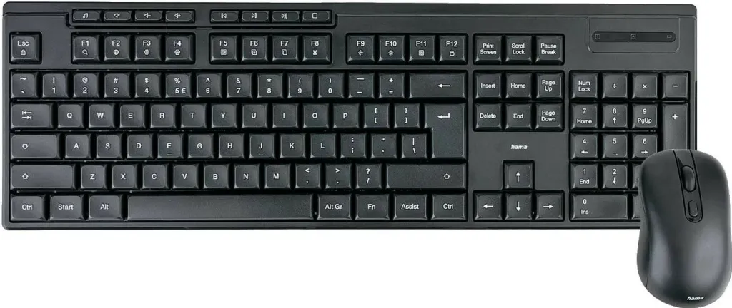Set tastierë dhe maus Hama CK-200/WK-200/WKM-200, wireless, i zi - 1