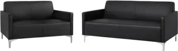 Set divanësh 2 pjesë, 3 & 2 ulëse, ngjyrë e zezë, Nellie FH11274.01