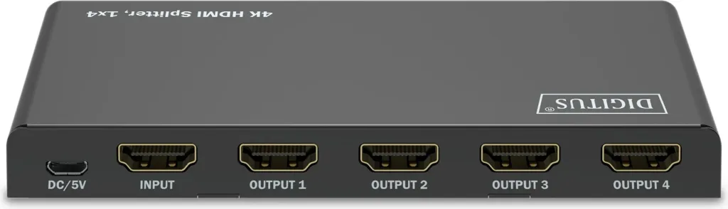 Splitter HDMI Digitus 4K, 1x4, HDMI, 4x HDMI, Micro USB, 3840 x 2160 pixels, i zi, metal - 3