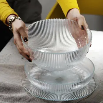 Tas servirës, Fine Dine Aura, 3.5 L, Ø250 mm, xhami, transparent