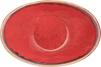 Pjatë mini ovale Porland Seasons Magma 110 mm porcelan, set 6 copë, e kuqe