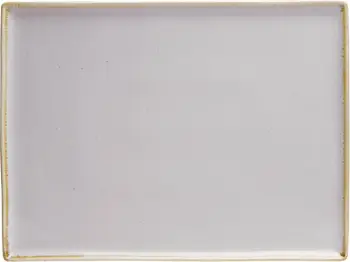 Tabaka drejtkëndore Porland Seasons Ashen 350x260 mm, gri e çelët, set 6 copë
