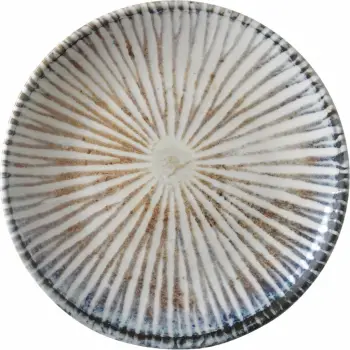 Pjatë e sheshtë Fine Dine Ammonite Ø270 mm, porcelan i vitrikuar, gri-blu, set 6 copë