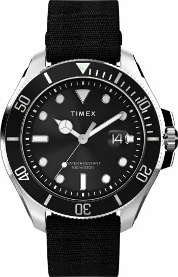 Orë dore Timex Harborside Coast, 44mm, rezistente ndaj ujit 100m, e zezë