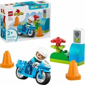 Lodër LEGO DUPLO motoçikletë policie për fëmijë, e kaltër