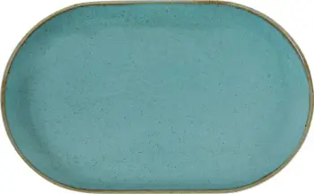 Pjatë servirjeje ovale Porland Seasons Laguna 320x200 mm, porcelan, blu qielli, set 6 copë
