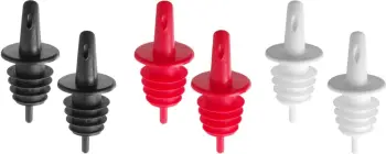 Derdhës shishe, Bar Up, EVA Free Flow Pourer, EVA, set 6 copë, e zezë/transparent/portokalli