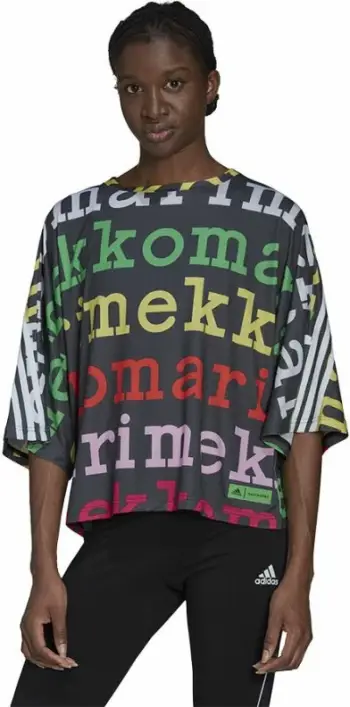 Maicë adidas për femra, e zezë me ngjyra