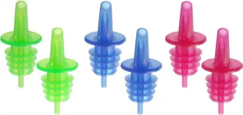 Grykë derdhjeje free flow për shishe, Bar Up, EVA, ngjyra fluorescente, set 6 copë (2x blu, 2x të kuqe, 2x jeshile)