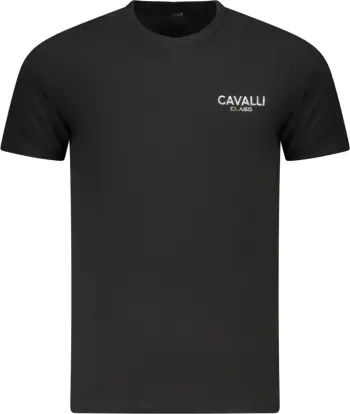Maicë për meshkuj CAVALLI CLASS me menge të shkurta, e zezë