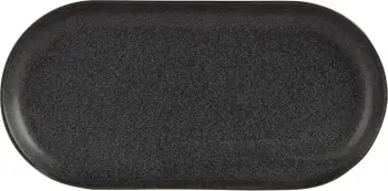 Pjatë servirjeje ovale Porland Seasons Coal 320x200 mm, e zezë, set 6 copë