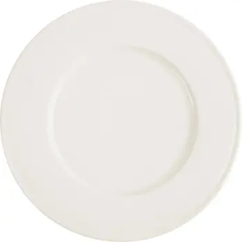 Pjatë e sheshtë Porland Line ø230 mm, porcelan, set 6 copë, krem
