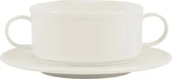 Tas supe Porland Line 110mm 275ml porcelan, krem, set 6 copë