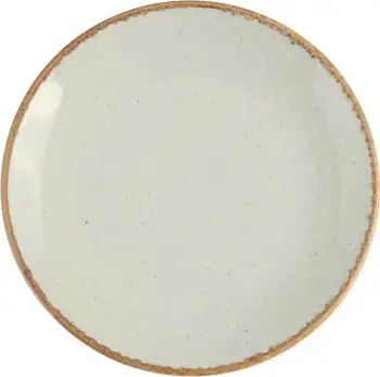 Pjatë e cekët porcelani Porland Seasons Ashen 20 cm, gri e çelët, set 6 copë