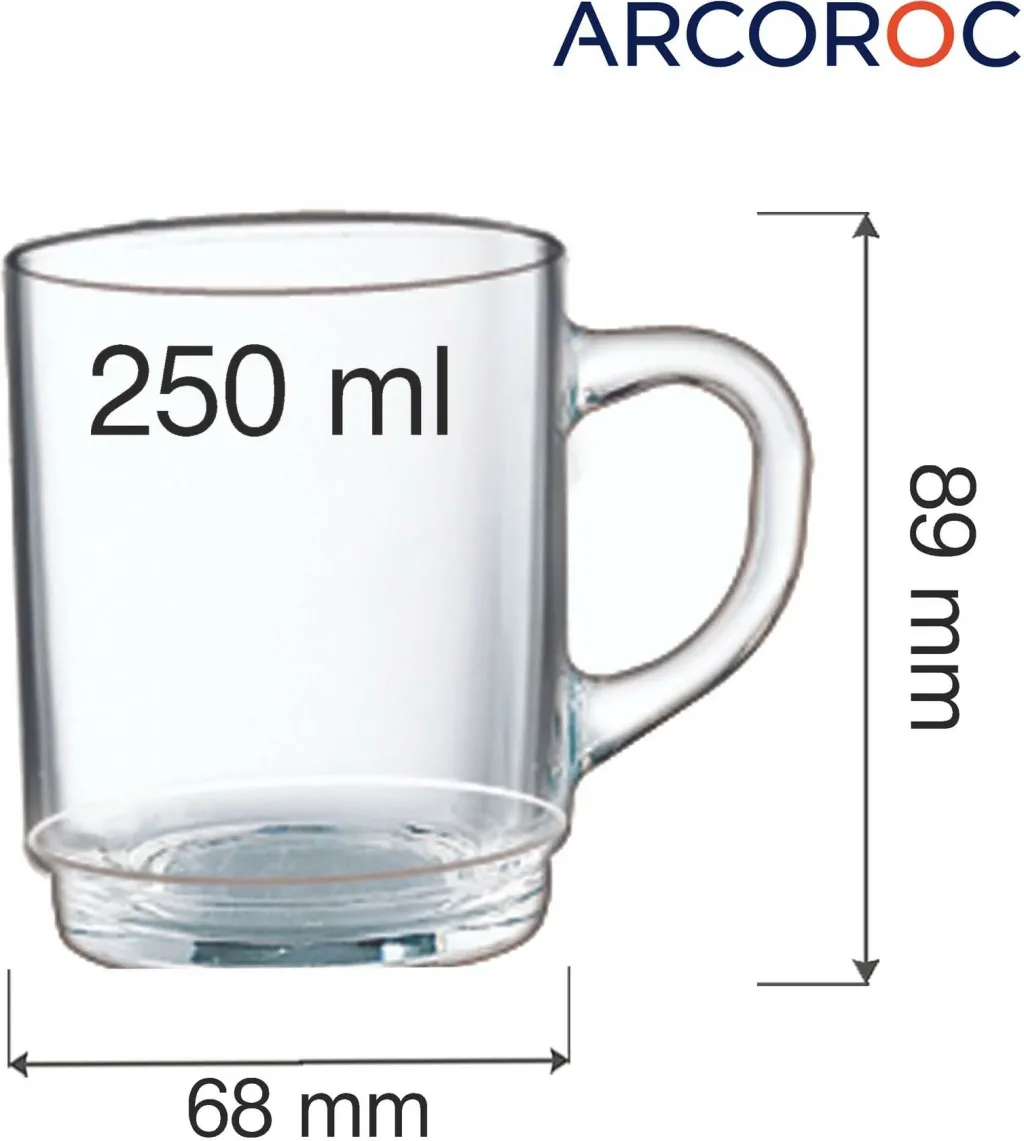 Filxhan mug Arcoroc Bock 250 ml Transparent, set 6 copë - 2